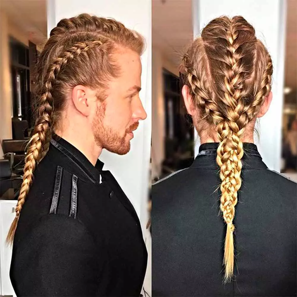 French Braids For Men With Long Hair