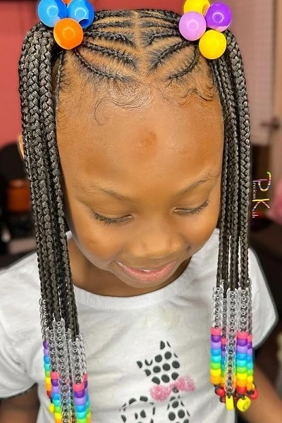 Beaded Braids Hairstyles for Kids