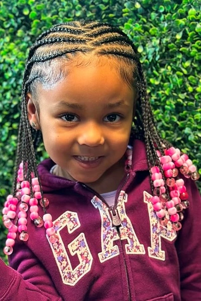 Beaded Braids Hairstyles for Kids 