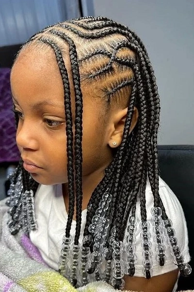 Beaded Braids Hairstyles for Kids