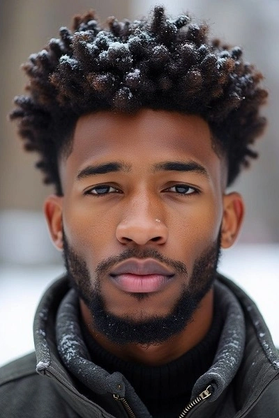 Black Men's Haircuts with Beards