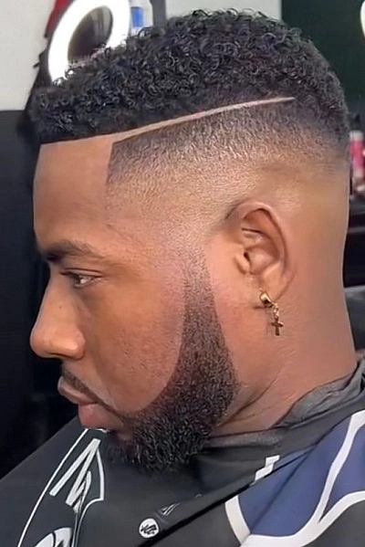 Black Men's Side Part Haircut