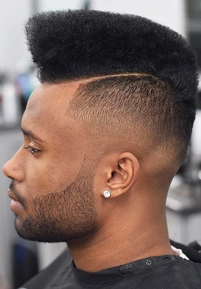 Black Men's Side Part Haircut