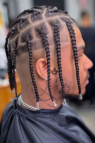 Box Braids Men Taper