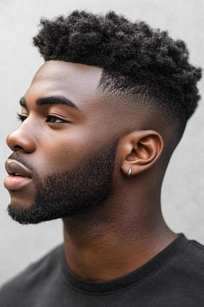 High Fade Haircut Black Men