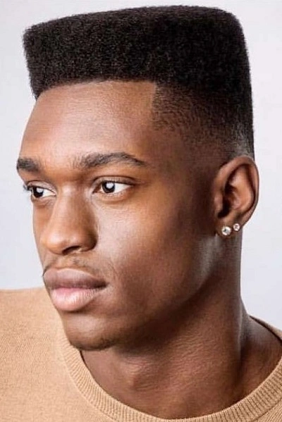 Long Top Short Sides Black Men's Haircut