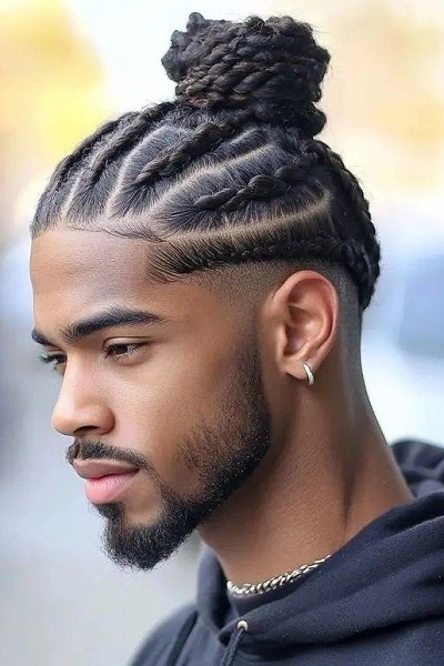 Bun French Braids For Men