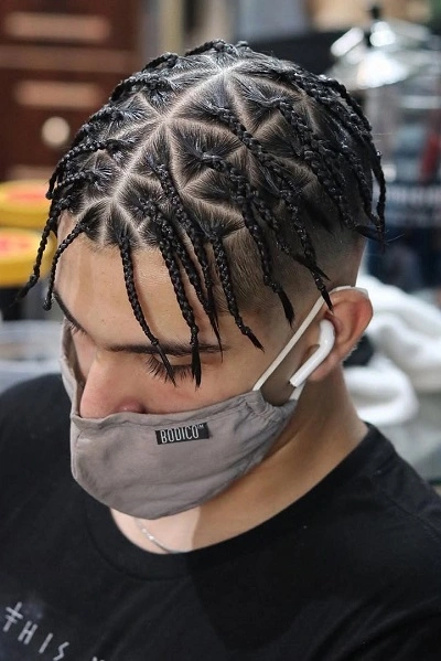 Mens Box Braids With Fade