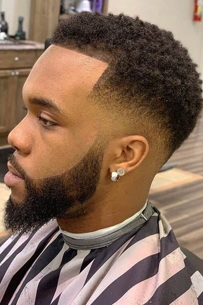 Mid Taper Haircut Black Men