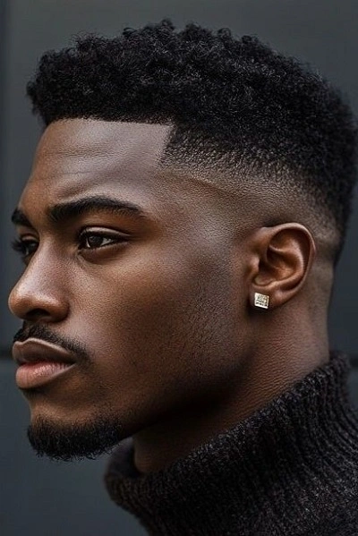 Mid Taper Haircut Black Men