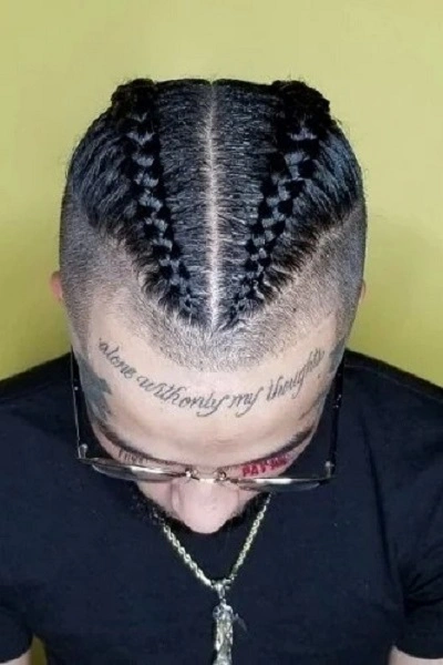 Middle Braids For Men 