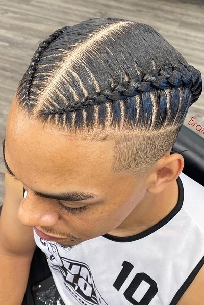 Middle Braids For Men