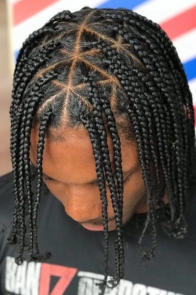 Triangle Box Braids Men