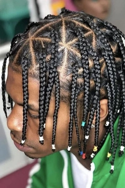 Triangle Box Braids Men