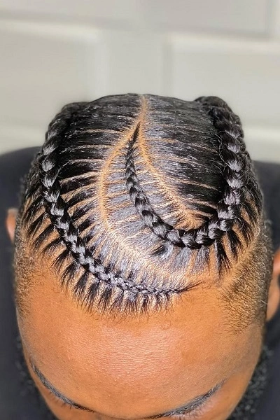 2 Cornrow Braids Men