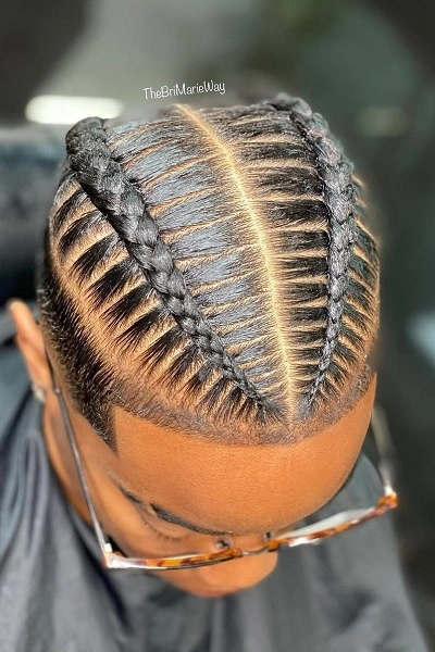 2 Cornrow Braids Men