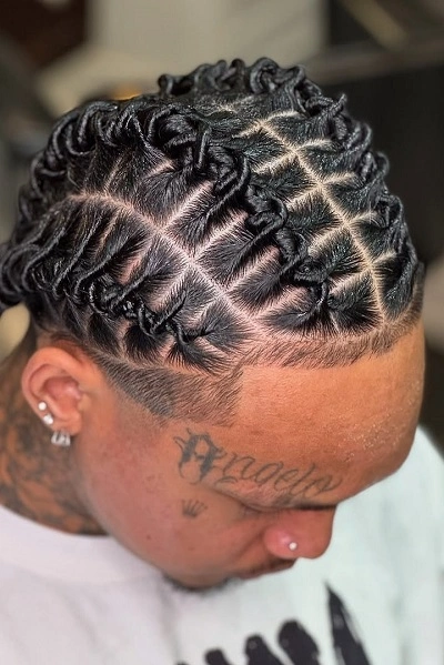 Cornrow Box Braids Men with Short Hair