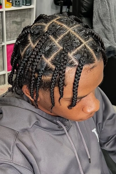  Cornrow Box Braids Men with Short Hair