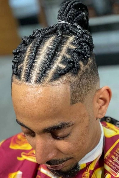 Cornrow Mens Braids with Fade