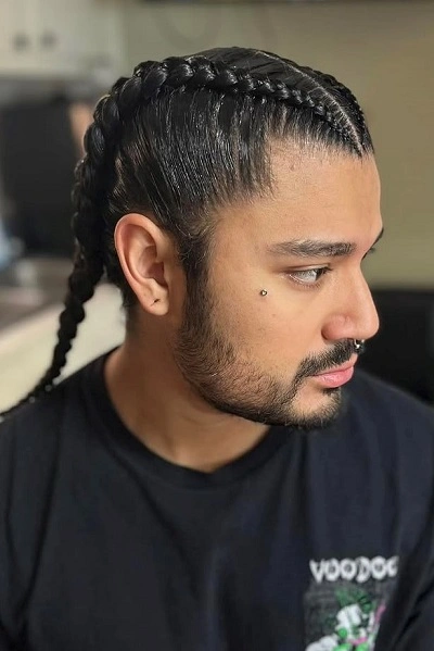 Dutch Braids Men Short Hair