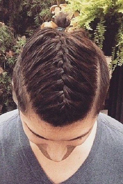 French Braids Men Bun