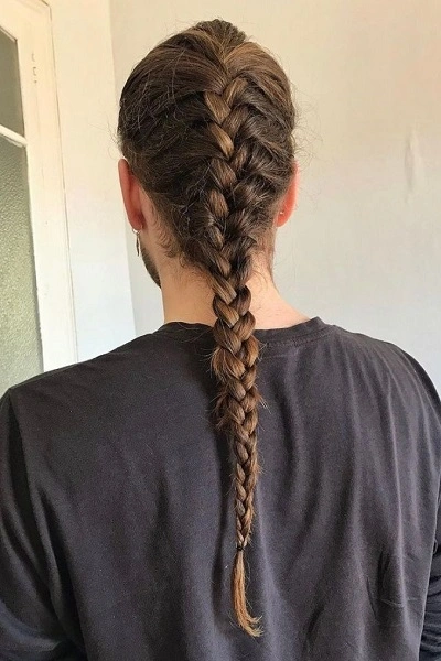 French Braids For Men with Long Hair