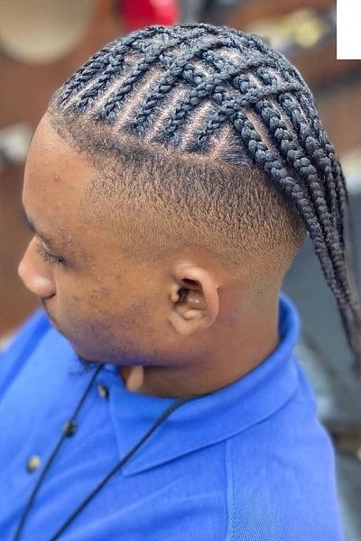 High Top Cornrow Braids for Men