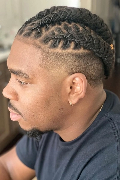 High Top Fade Black Men Braids