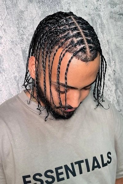 Micro Braids Men Short Hair