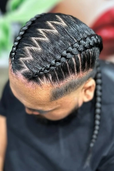 Two Strand Braids Men Short Hair