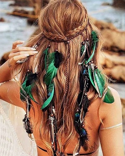 Boho Feathered Knotless Braids