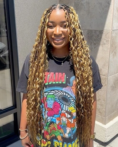 Boho Knotless Braids Blonde