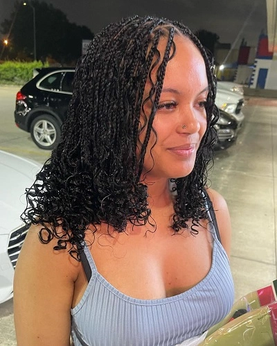Boho Knotless Braids Bob