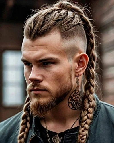 Double Braids with Undercut for Men
