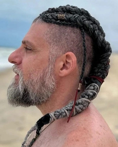 Double Braids with Undercut for Men