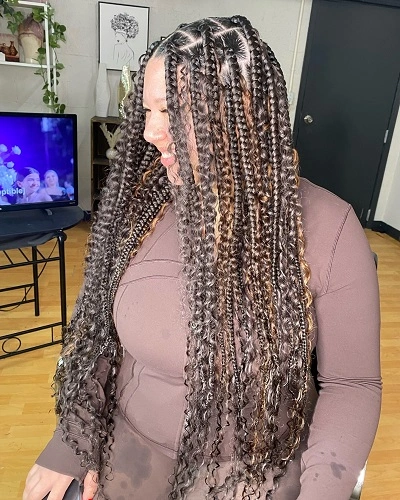 Large Boho Knotless Braids