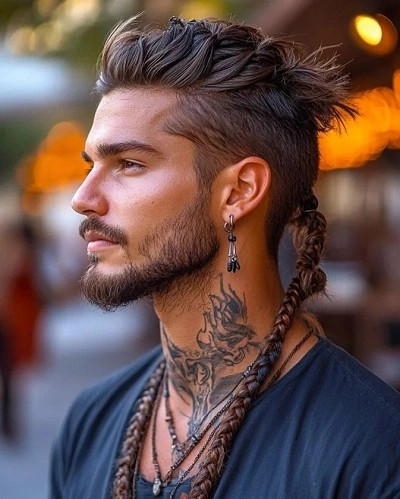 Crown Braid with Bun for Men
