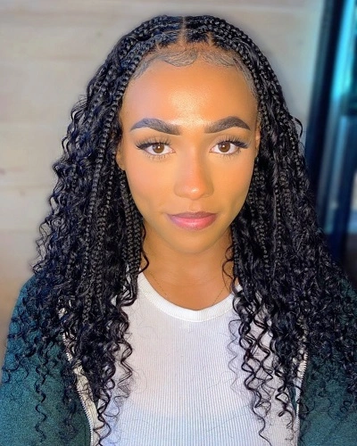 Short Boho Knotless Braids