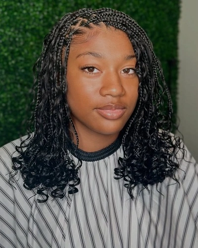 Short Boho Knotless Braids