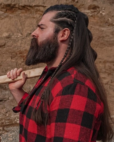 Side Braids with Loose Hair for Men