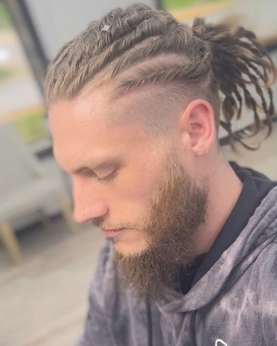 Viking Braid with Taper Fade for Men