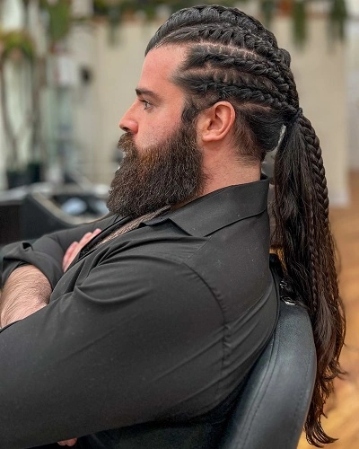 Viking Braids Men Long Hair