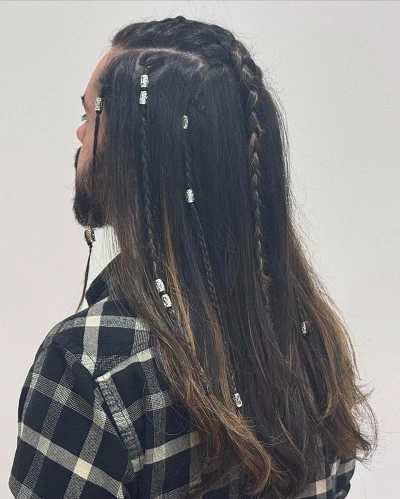 Viking Braids Men with Beads