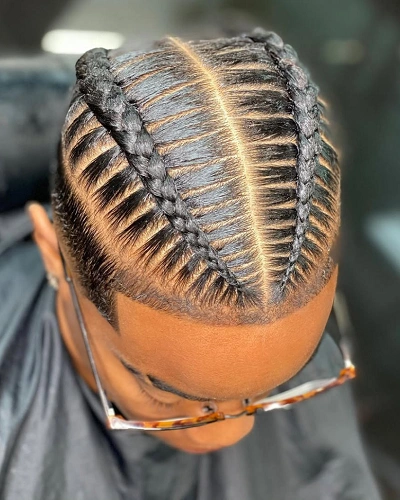 2 Cornrow Braids Men