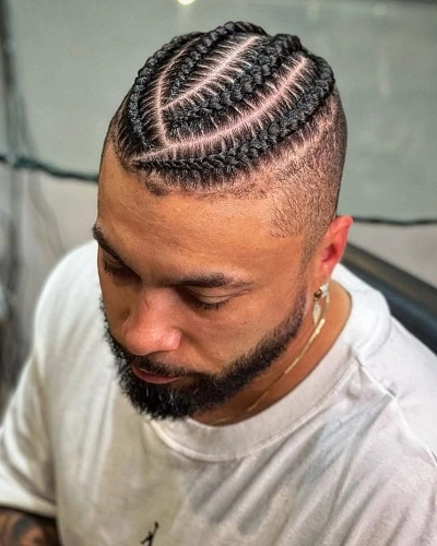4 Cornrow Braids Men