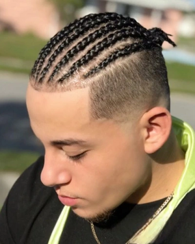 4. Cornrow Mens Braids with Fade