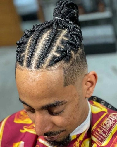4. Cornrow Mens Braids with Fade