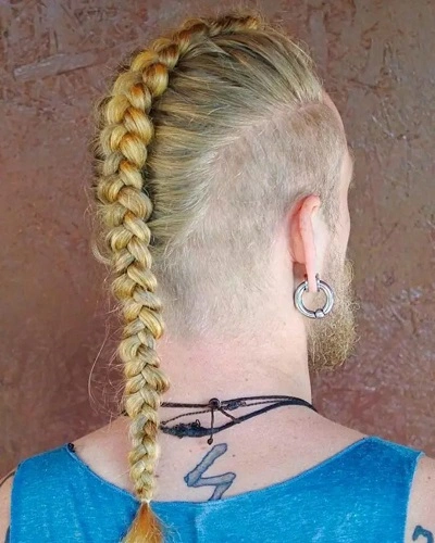 Blonde Braided Ponytail for Men