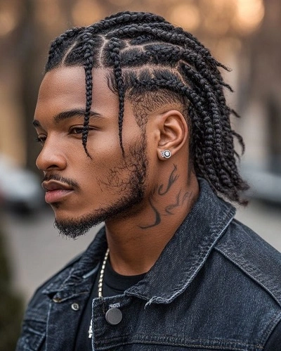 Box Braids Ponytail for Men