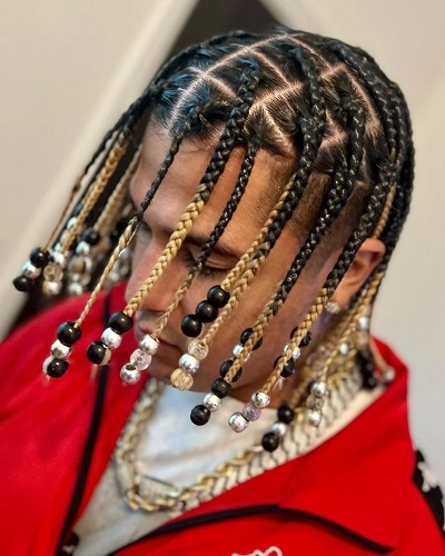 Box Braids With Beads Men